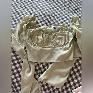 Princess  Polly  Light Green Crop Top